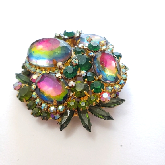 Vintage D&E Juliana BOOK PIECE Heliotrope Watermelon Brooch - Picture 7 of 10
